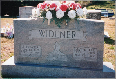 Headstone of James Frazier and Mattie McCarter