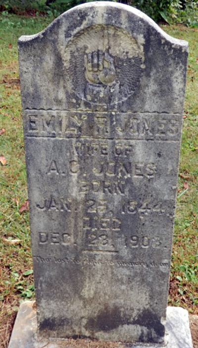 gravestone of emily mccarter jones