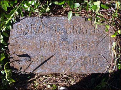 Orginal Headstone of Sarah McCarter Graybeal