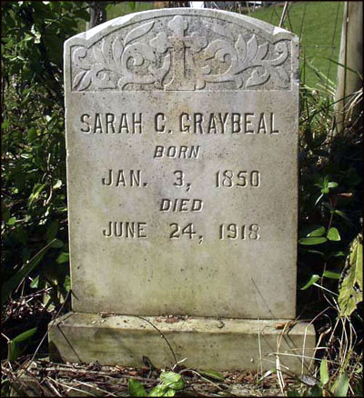 More Recent Headstone for Sarah McCarter Graybeal