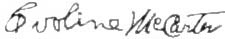 Signature of Evoline McCarter