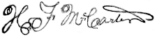 Signature of Hugh Franklin McCarter