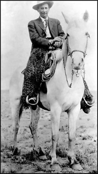 William Senter McCarter on his horse, White Eagle