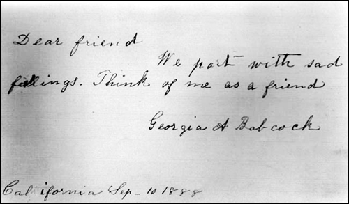 Georgia E. Babcock Signature
