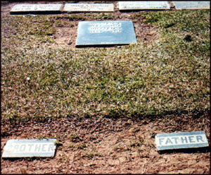 Footstone of William A. and James William 'Will' McCarter