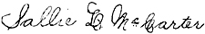 Signature of Sallie Lena McCarter