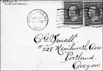 Enveloped addressed by Edna to Oscar.